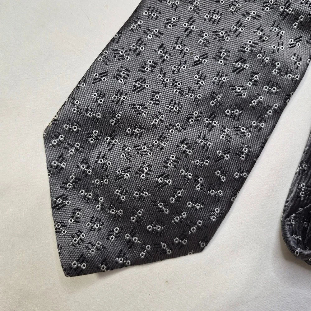Polo‎ University Ralph Lauren Tie Mens Gray Silk Geometric Classic Ivy Heritage